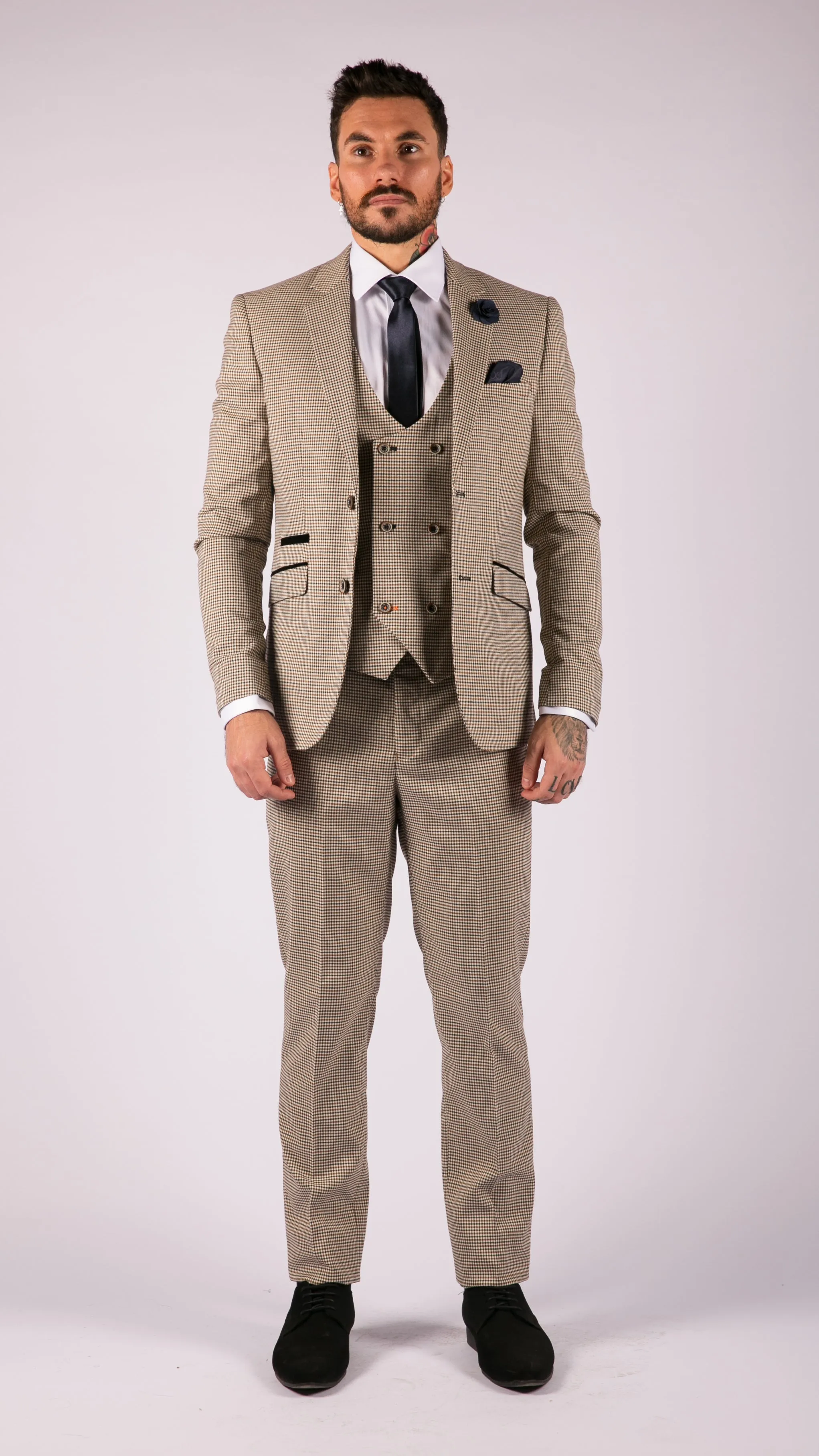 Elwood 3 Piece Suit Prince Of Wales Check