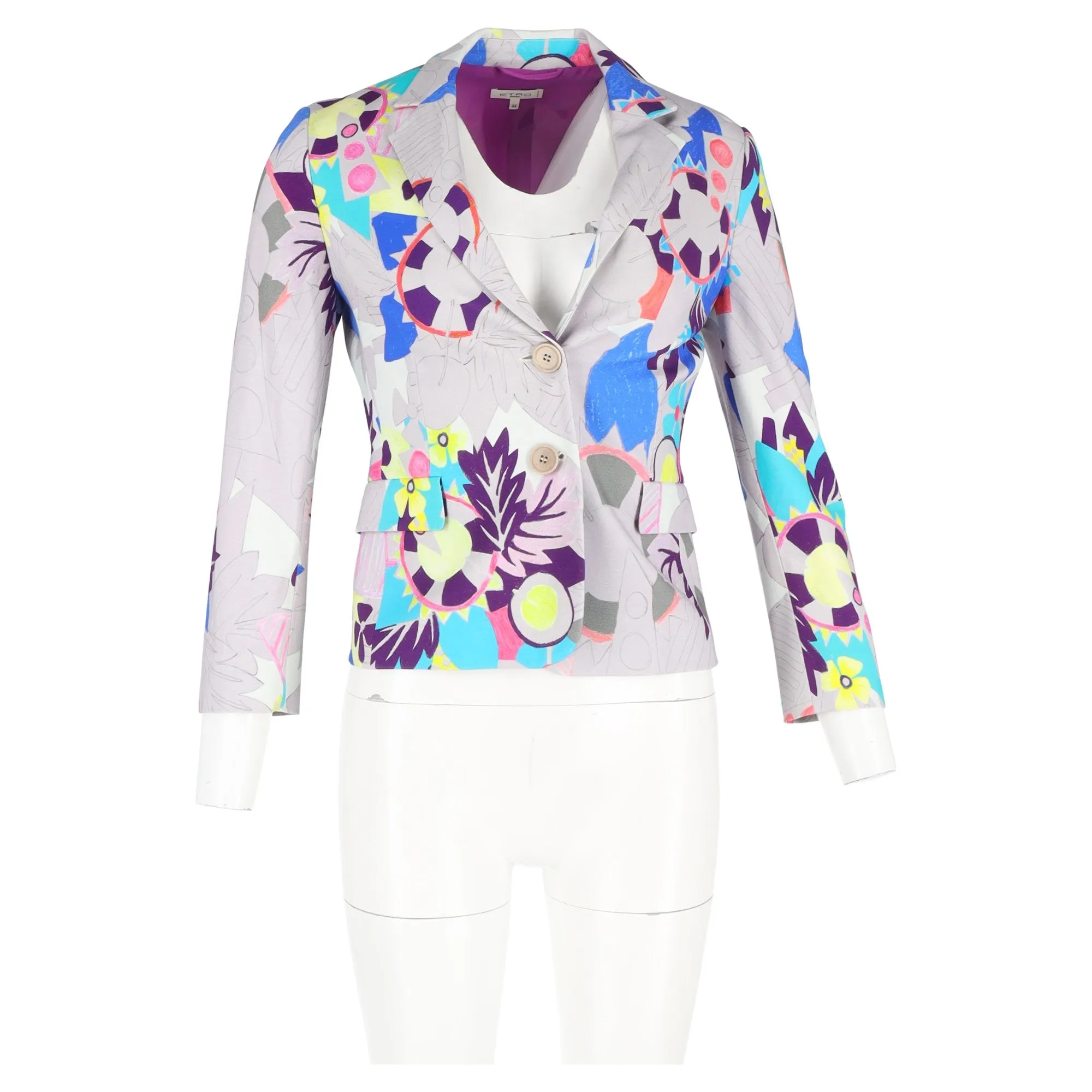 Etro Printed Blazer in Multicolor Cotton