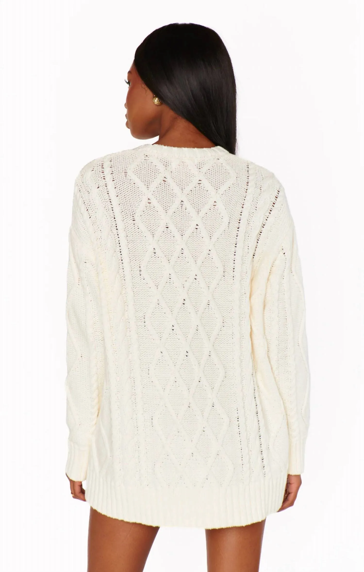 Every Day Cable Knit Sweater In Cream