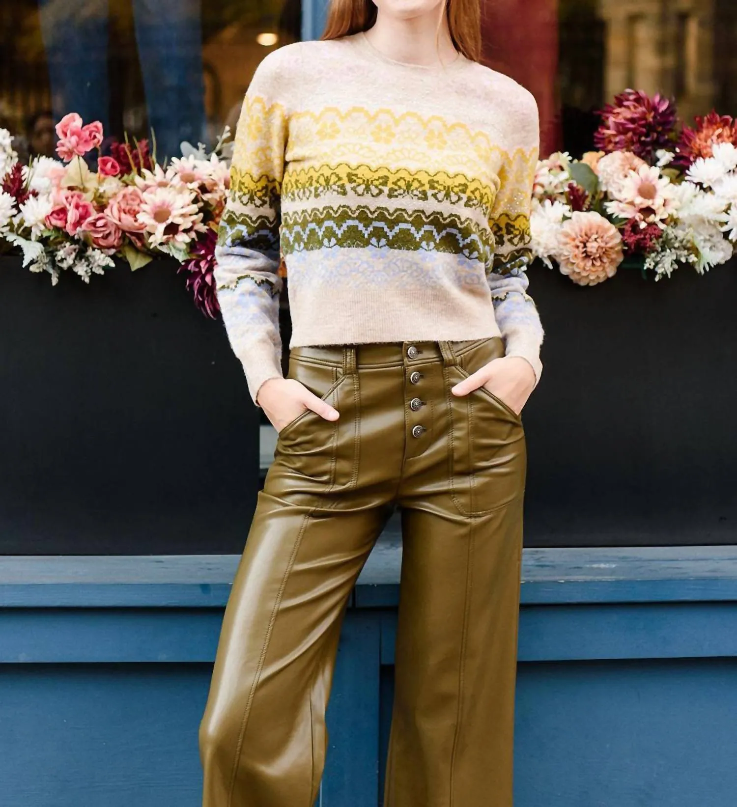 Fair Isle Pullover In Oatmeal/multi