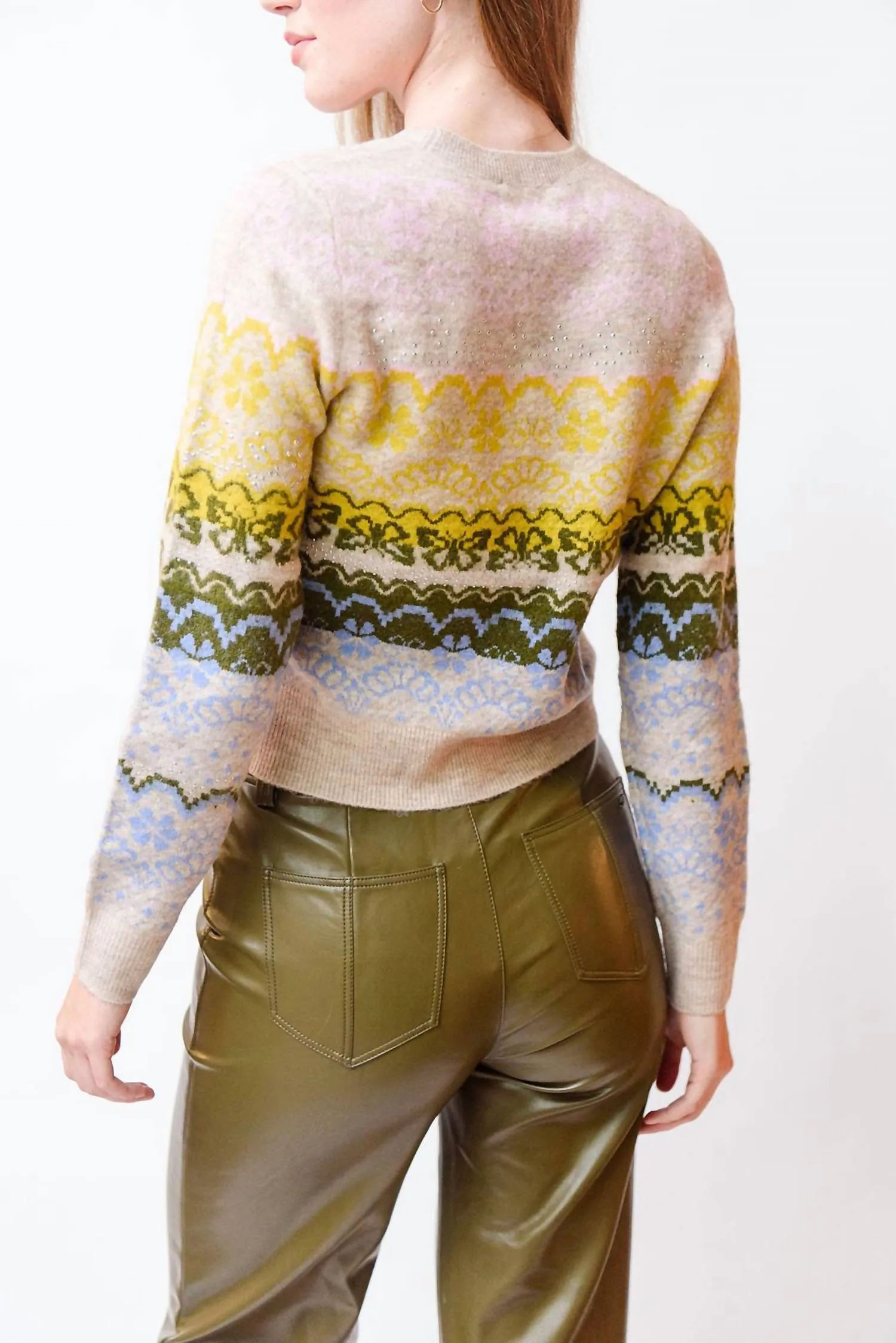 Fair Isle Pullover In Oatmeal/multi