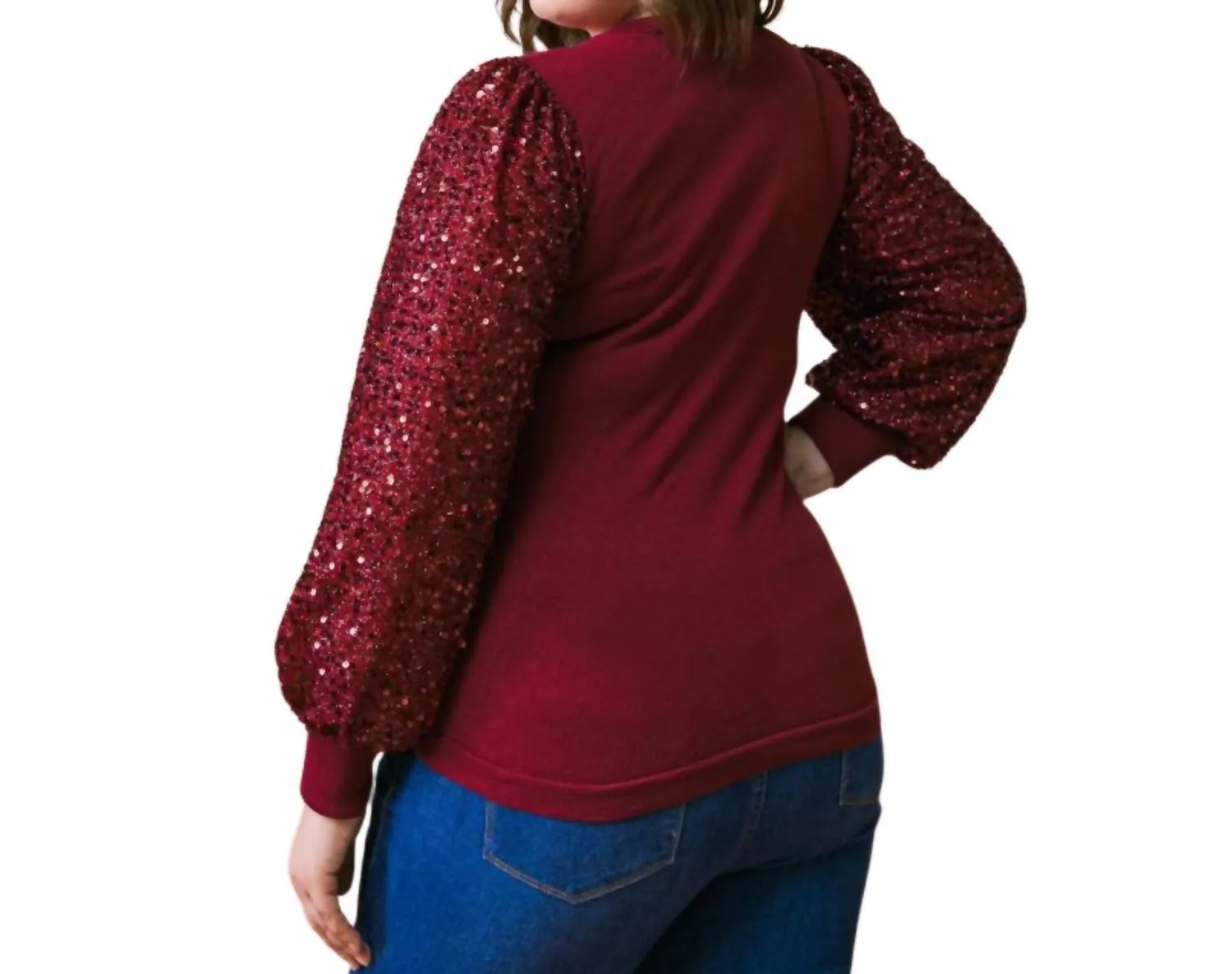 Feeling The Fun Sweater Top In Burgundy
