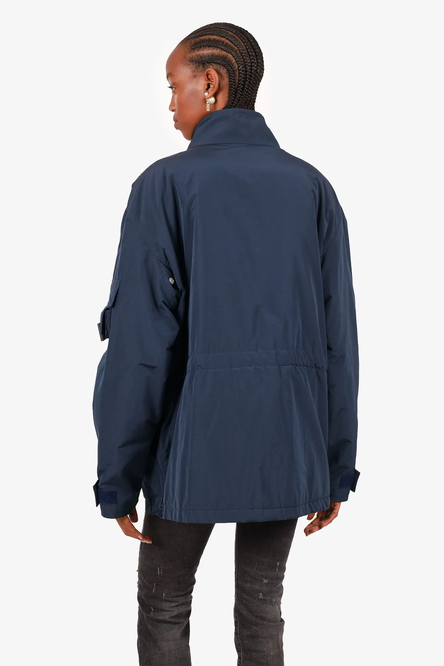 Fendi Navy Multi Pocket Detachable-Liner Funnel-Neck Jacket Size 48 Mens