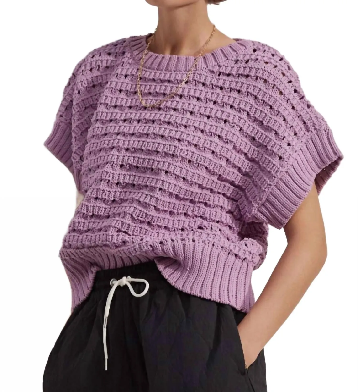 Fillmore Knit Sweater In Smoky Grape