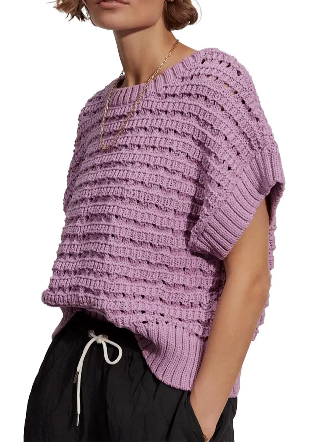 Fillmore Knit Sweater In Smoky Grape