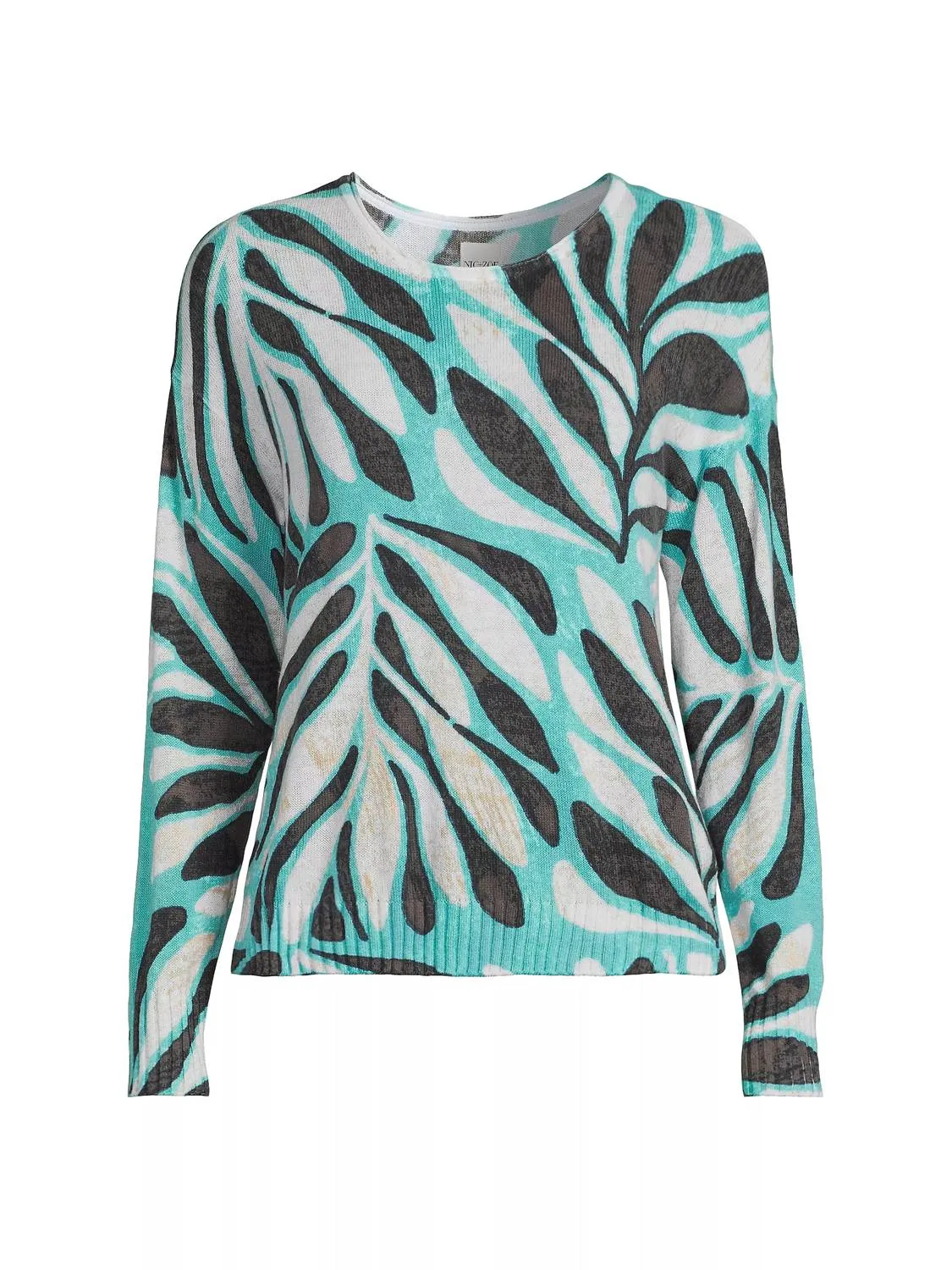 Flora Grid Supersoft Sweater In Aqua Multi