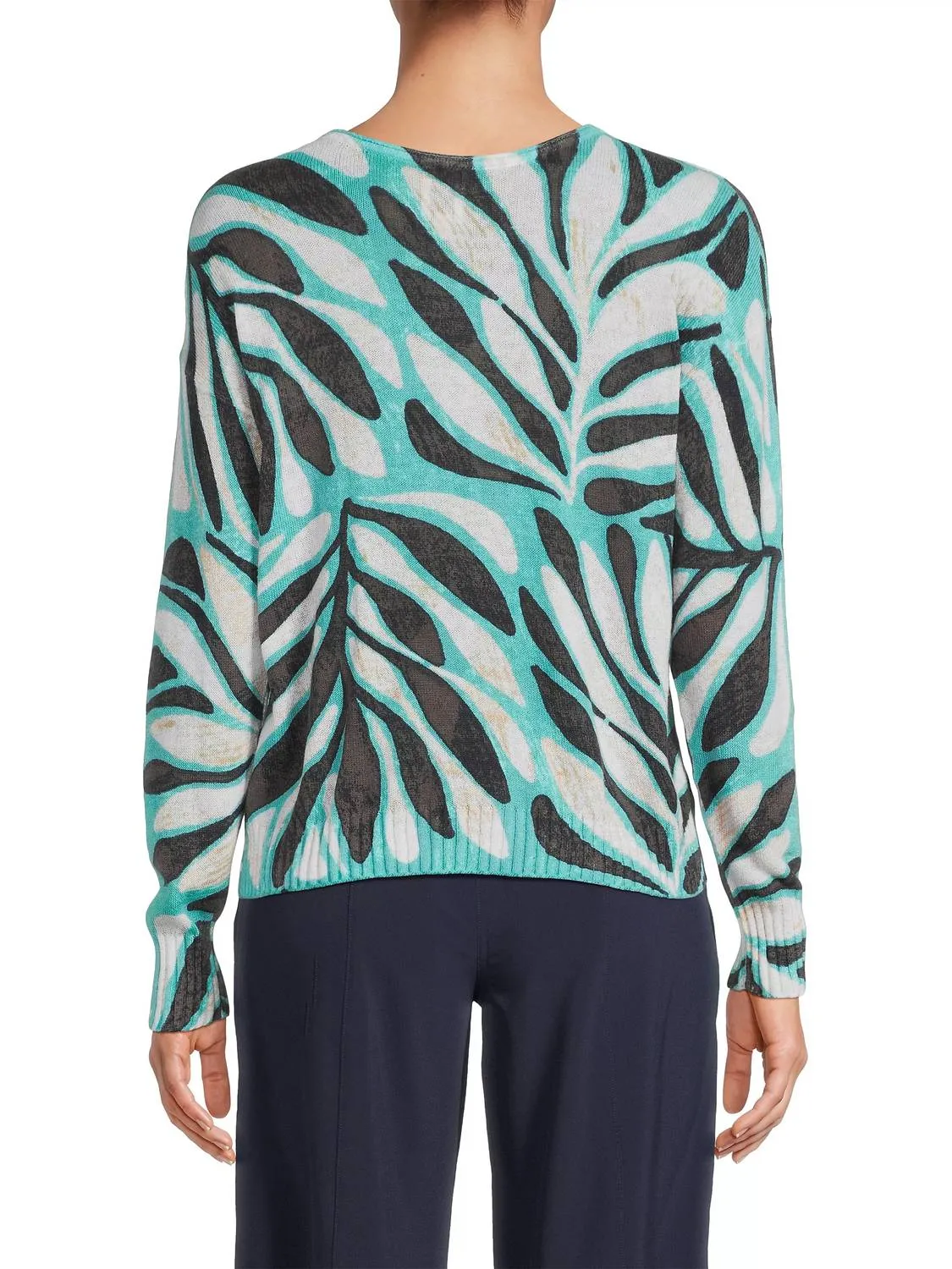 Flora Grid Supersoft Sweater In Aqua Multi
