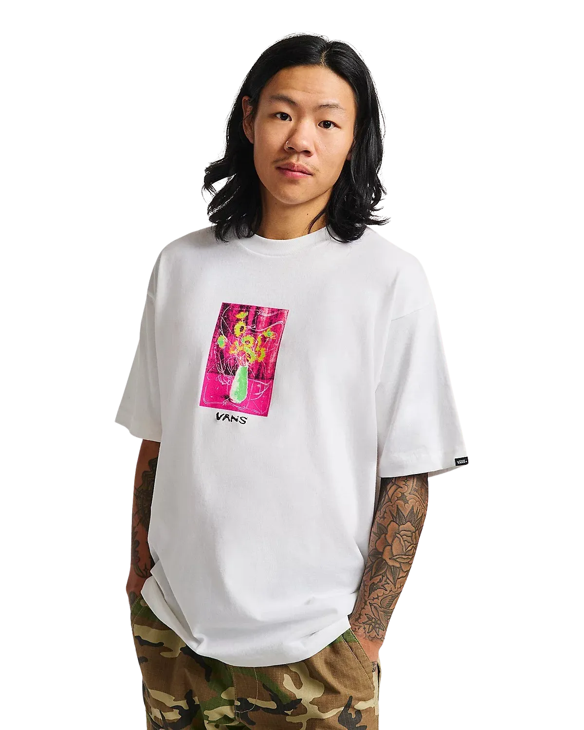 Floral Decor T-Shirt in White