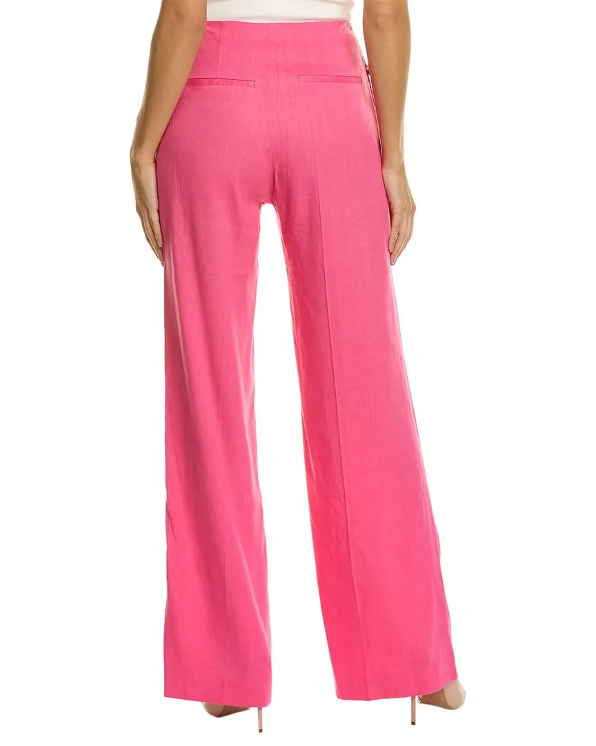 FRAME Denim High-Rise Wide Leg Linen-Blend Trouser