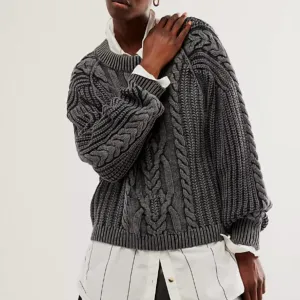 Frankie Cable Sweater In Black
