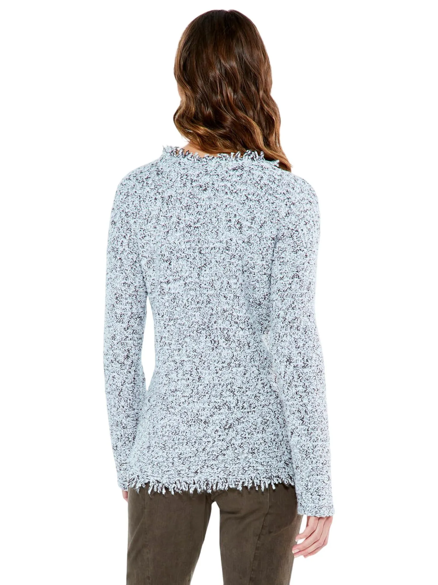 Fringe Mix Sweater In Brown Multi
