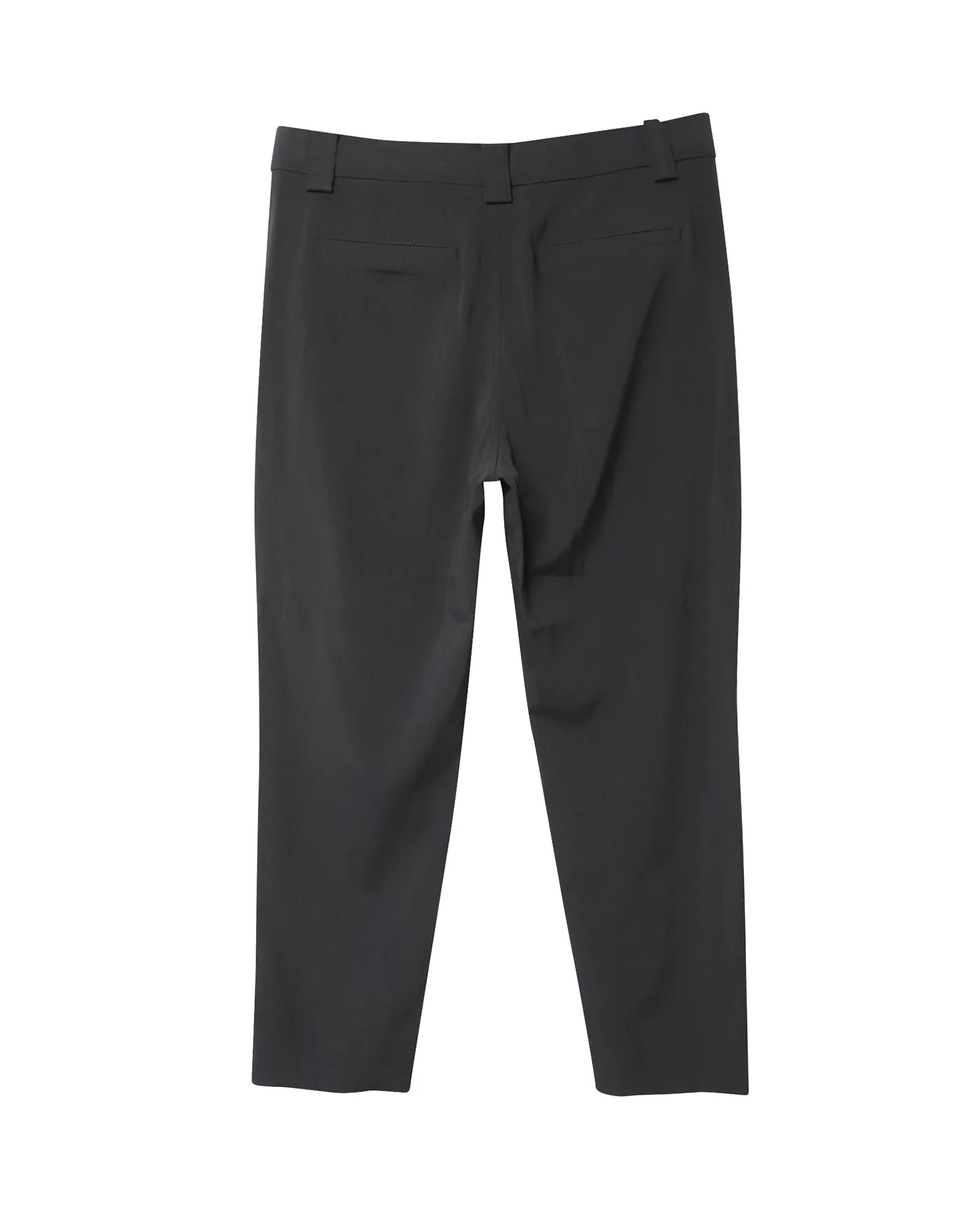 Ganni Regular Fit Cropped Trousers in Black Viscose