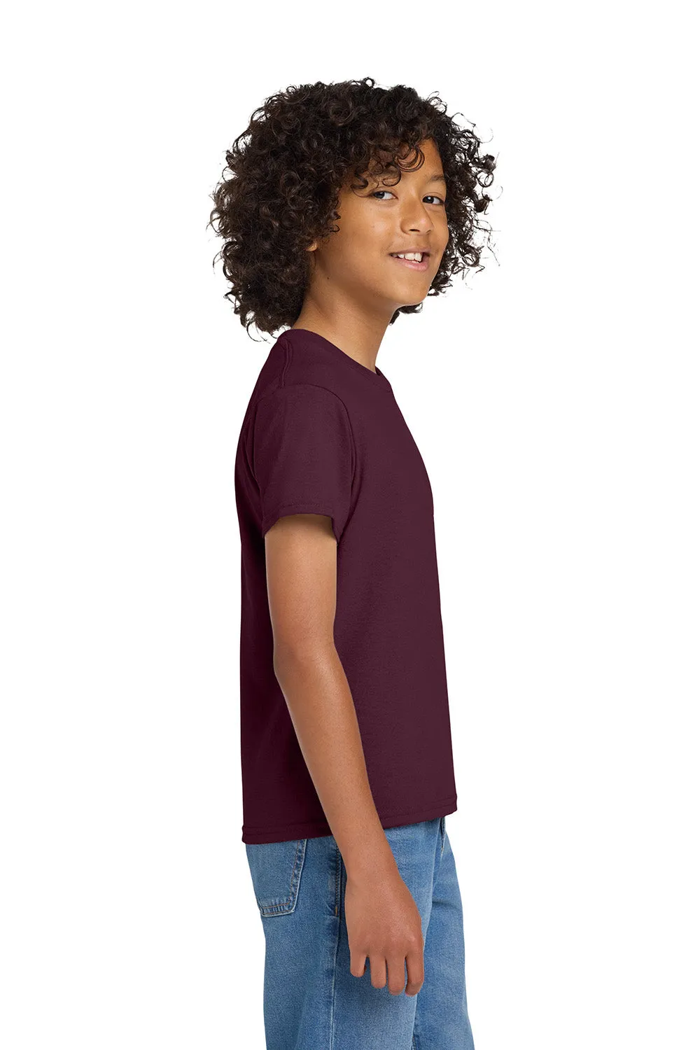 Gildan Youth DryBlend Moisture Wicking Short Sleeve Crewneck T-Shirt - Maroon