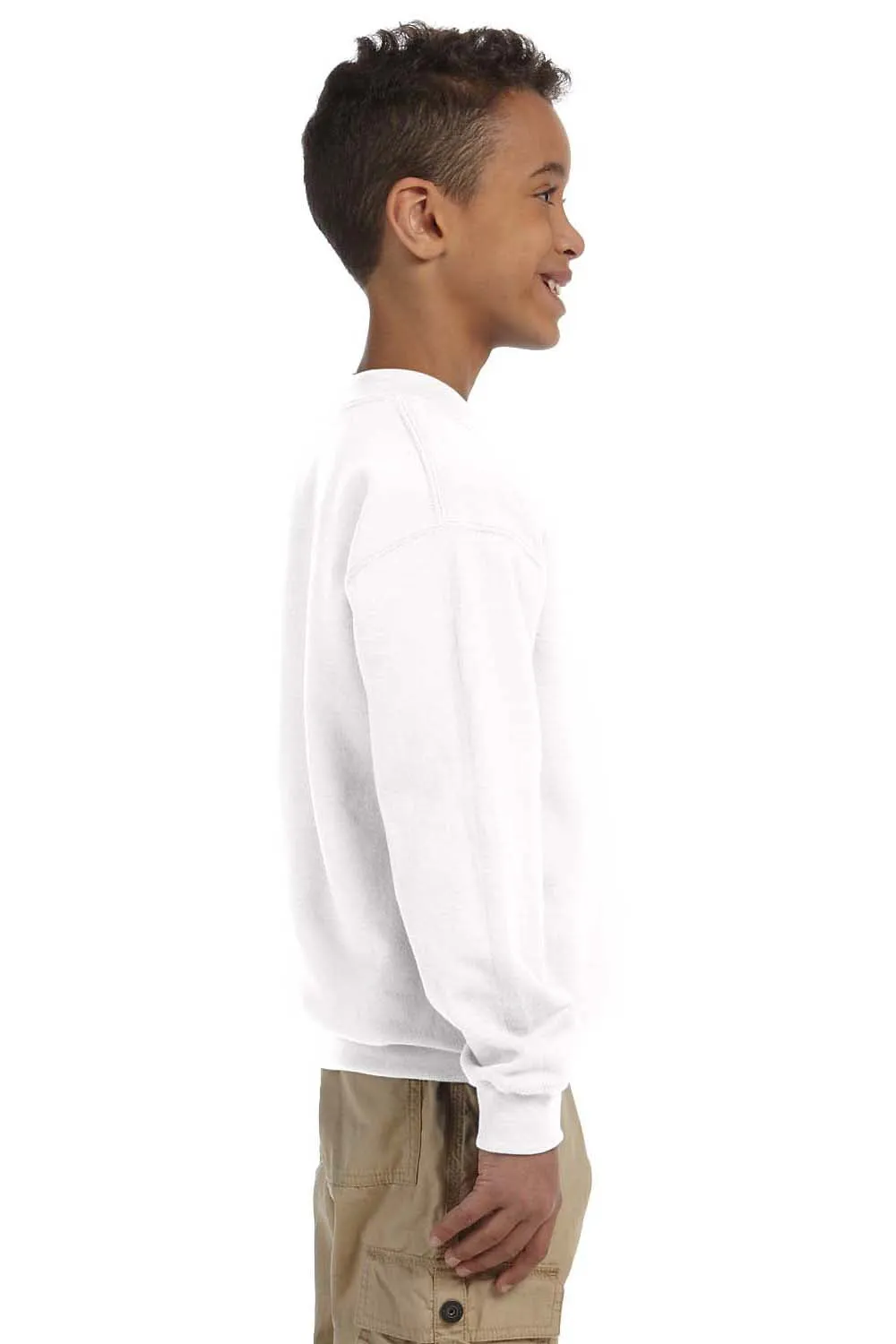 Gildan Youth Pill Resistant Fleece Crewneck Sweatshirt - White