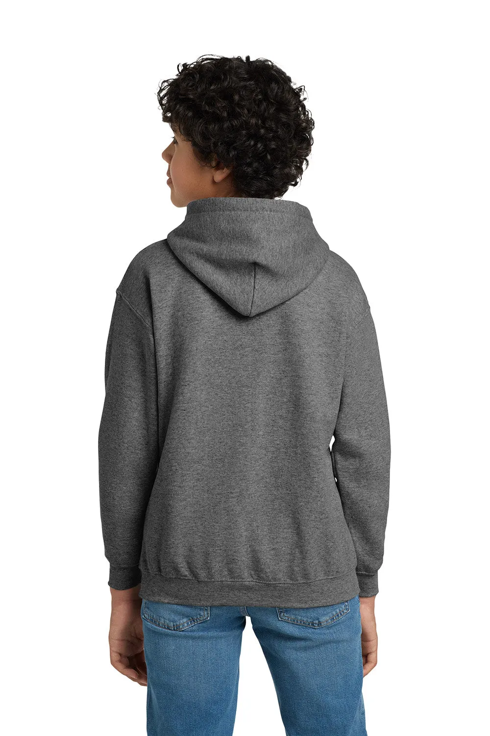 Gildan Youth Pill Resistant Hooded Sweatshirt Hoodie w/ Pouch Pocket - Heather Graphite Grey