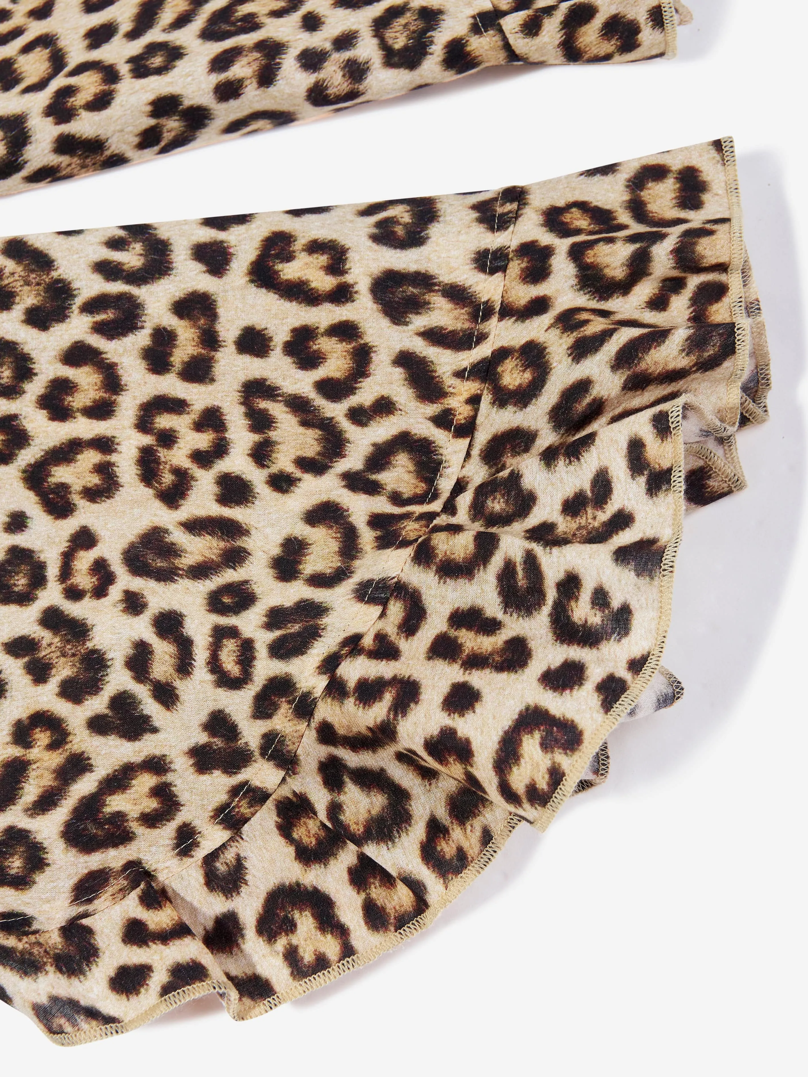 Girls Aretha Leopard Print Trousers in Brown