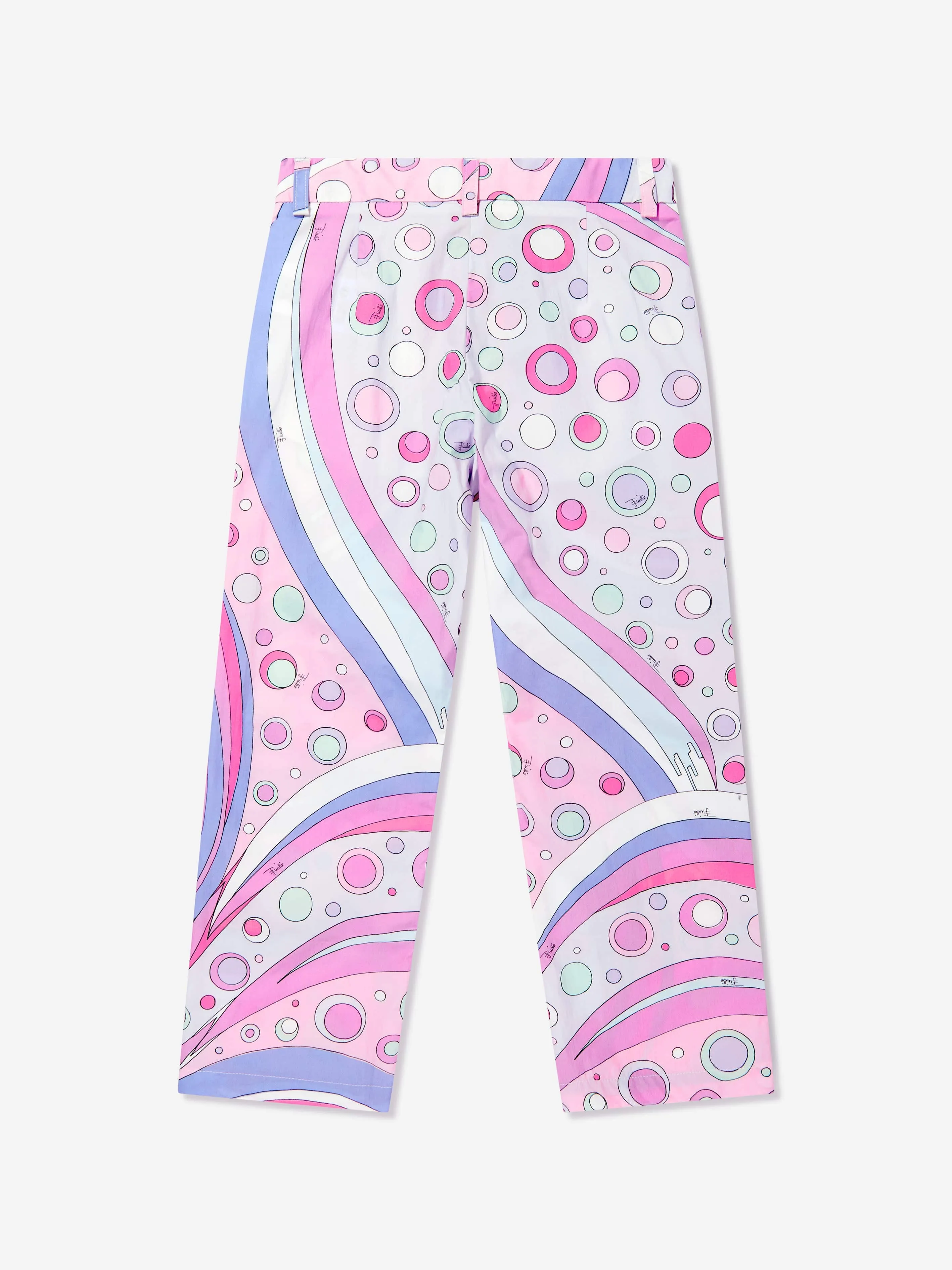 Girls Cotton Fontane Print Trousers in Pink
