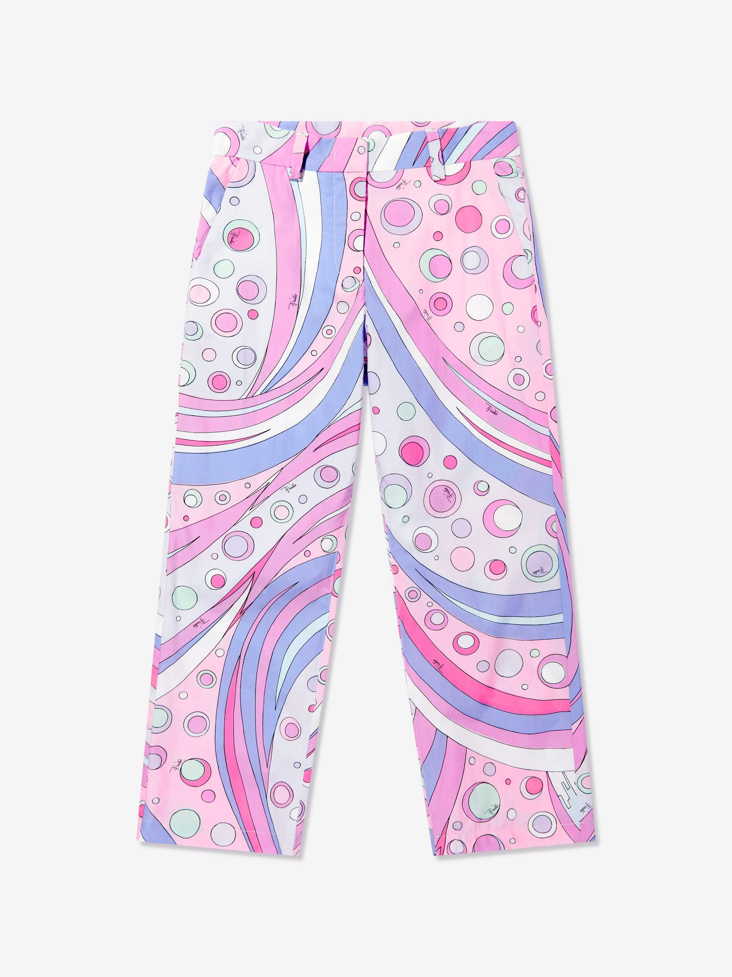 Girls Cotton Fontane Print Trousers in Pink