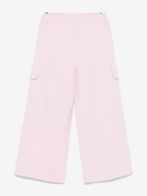 Girls New Track Wide Cargo Pants in Pink