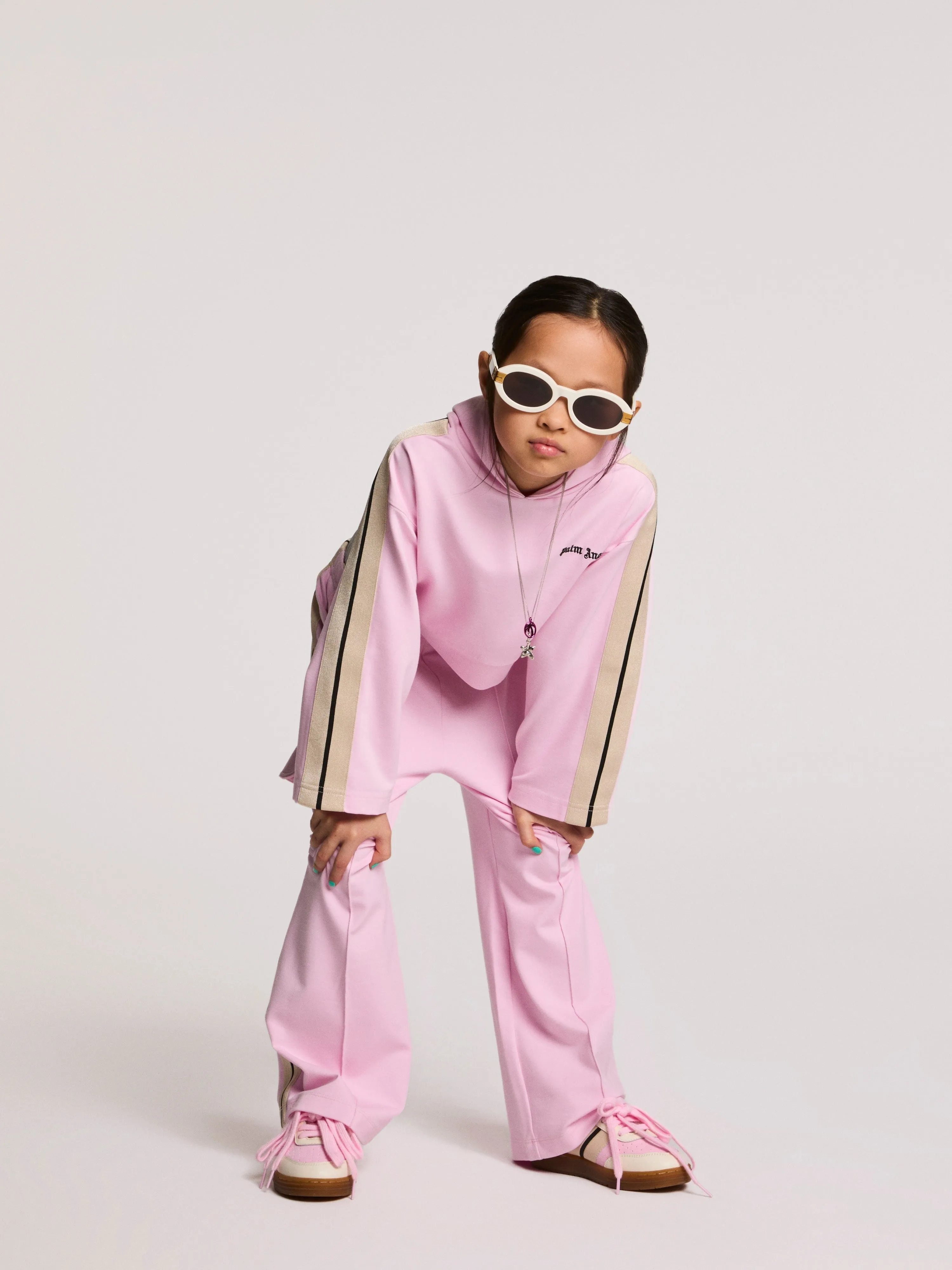 Girls New Track Wide Cargo Pants in Pink