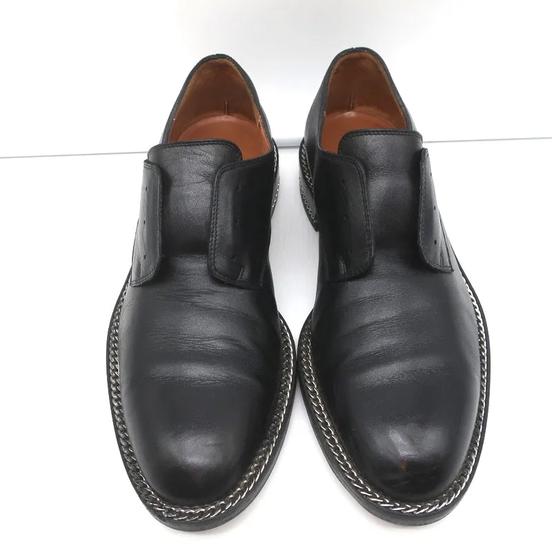 Givenchy Chain-Wrapped Derby Oxfords Black Leather Size 37 Laceless Loafers