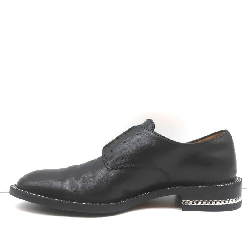Givenchy Chain-Wrapped Derby Oxfords Black Leather Size 37 Laceless Loafers