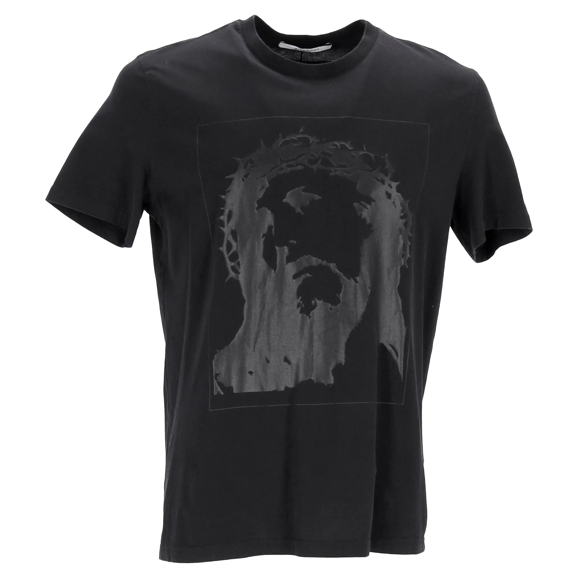 Givenchy Jesus Crown of Thorns Printed T-Shirt in Black Cotton