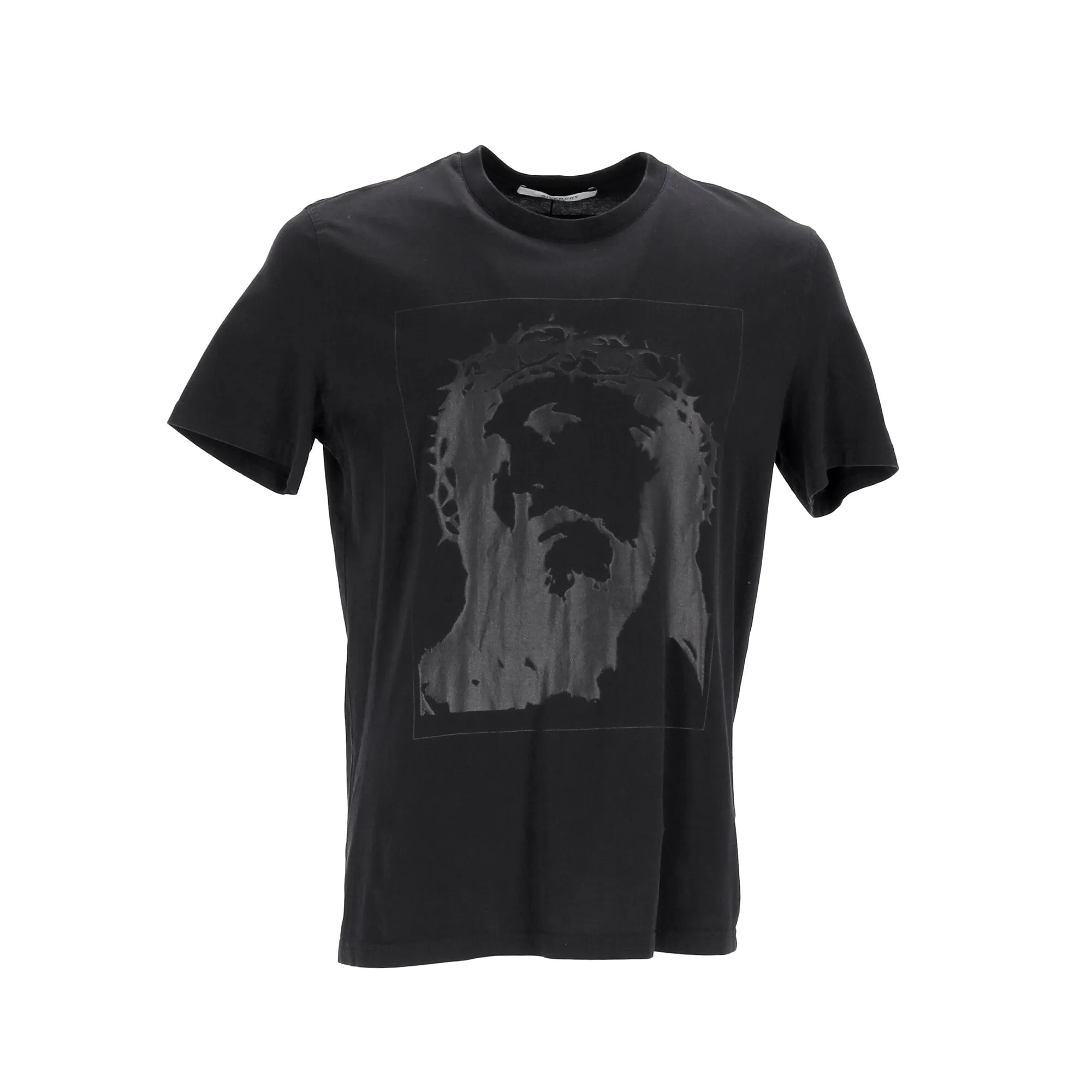 Givenchy Jesus Crown of Thorns Printed T-Shirt in Black Cotton
