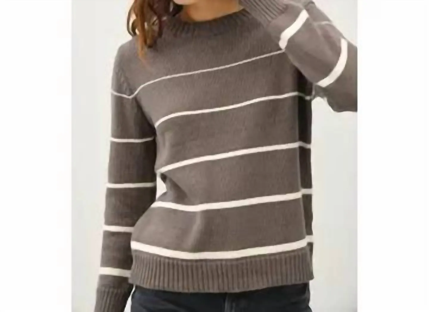 Gradient Width Stripe Sweater In Charcoal