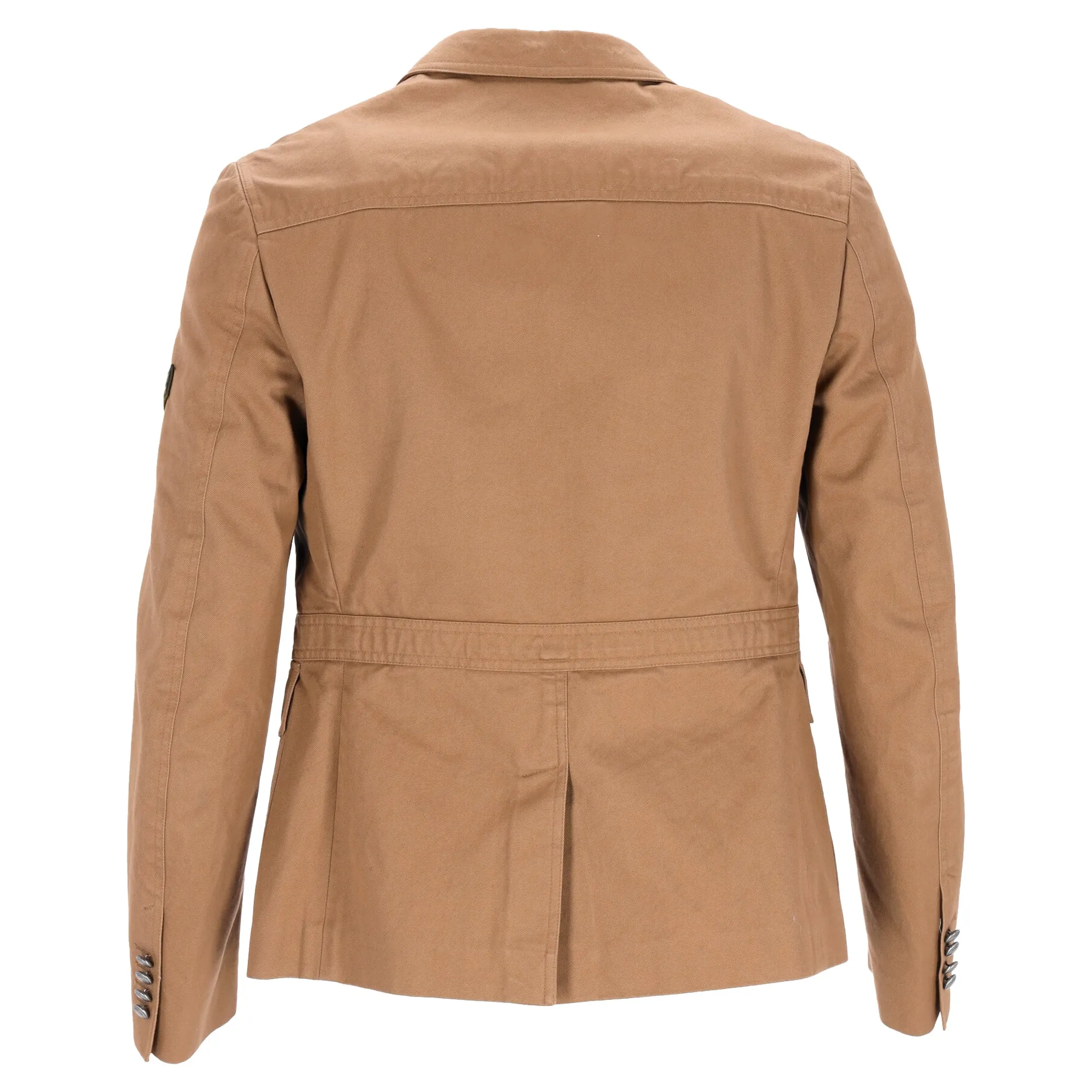 Gucci Military Single-Breasted Blazer with Pockets in Brown Cotton