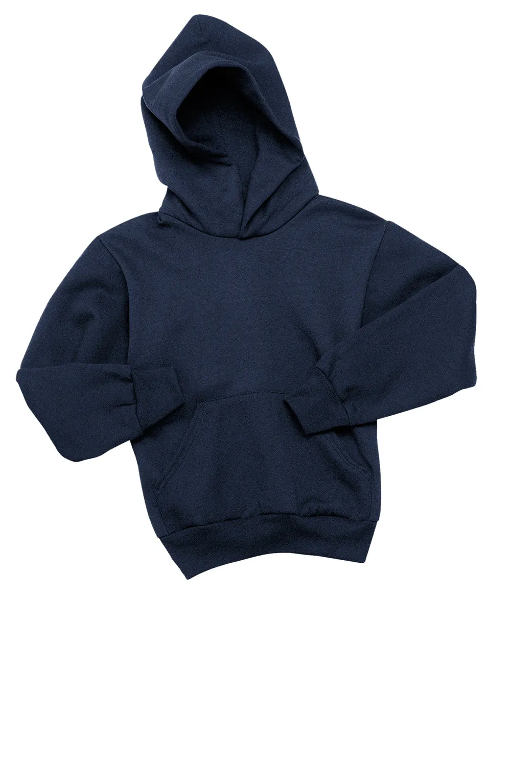 Hanes Youth EcoSmart Print Pro XP Pill Resistant Hooded Sweatshirt Hoodie w/ Pouch Pocket - Navy Blue