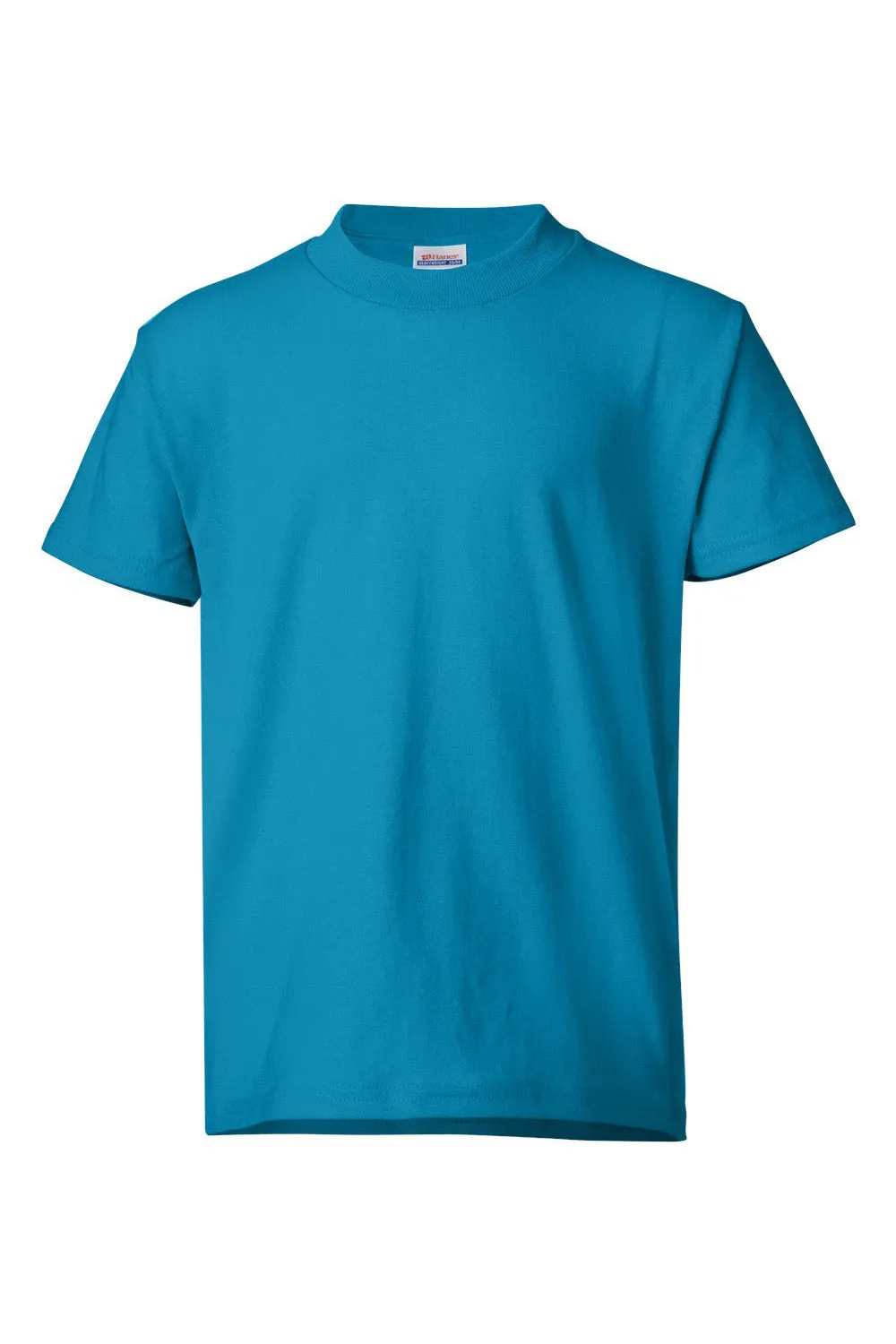 Hanes Youth EcoSmart Short Sleeve Crewneck T-Shirt - Teal Blue