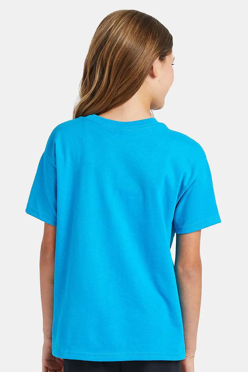 Hanes Youth EcoSmart Short Sleeve Crewneck T-Shirt - Teal Blue