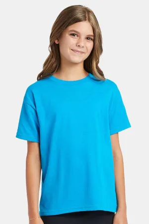 Hanes Youth EcoSmart Short Sleeve Crewneck T-Shirt - Teal Blue