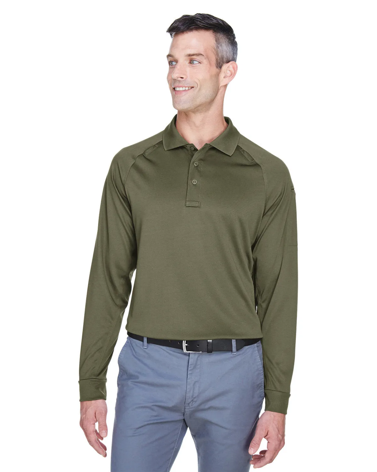 Harriton M211L Men's Advantage Snag Protection Plus Long-Sleeve Tactical Polo