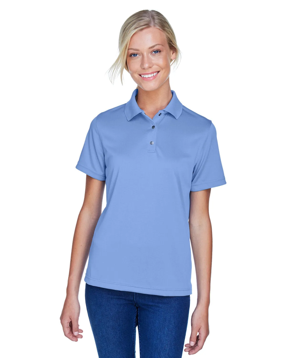 Harriton M345W Ladies' Advantage Snag Protection Plus IL Snap Placket Polo