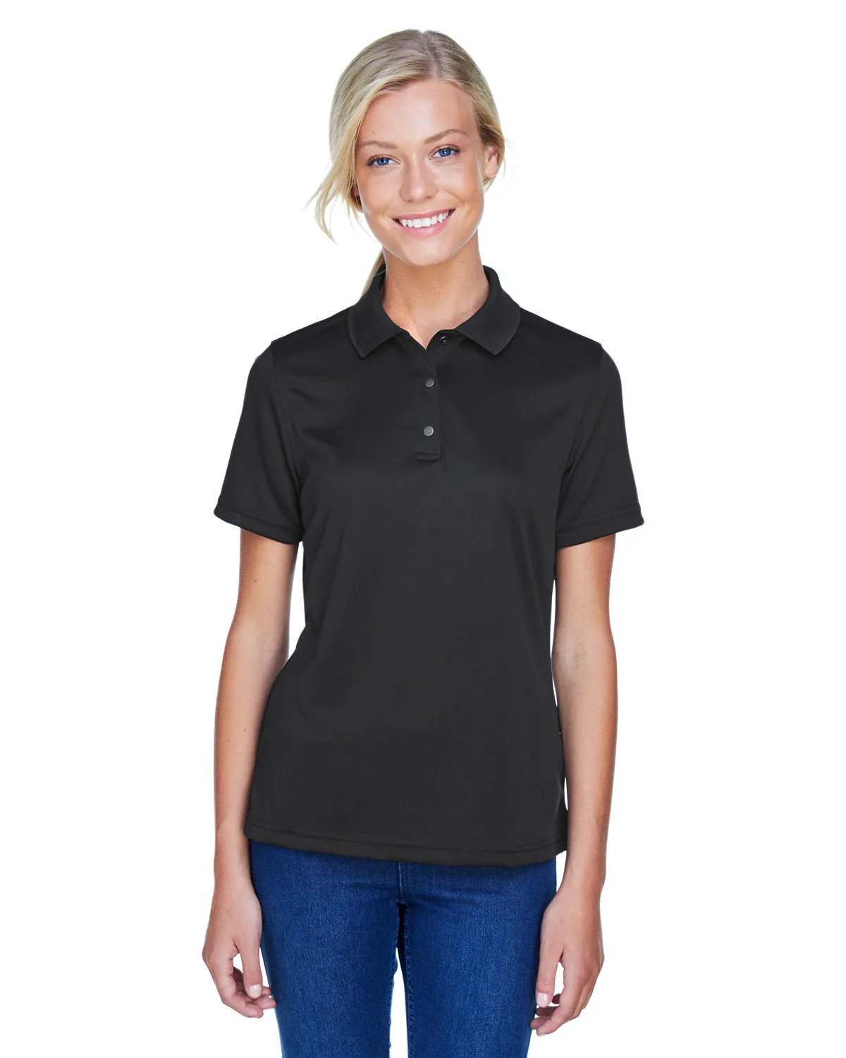 Harriton M345W Ladies' Advantage Snag Protection Plus IL Snap Placket Polo