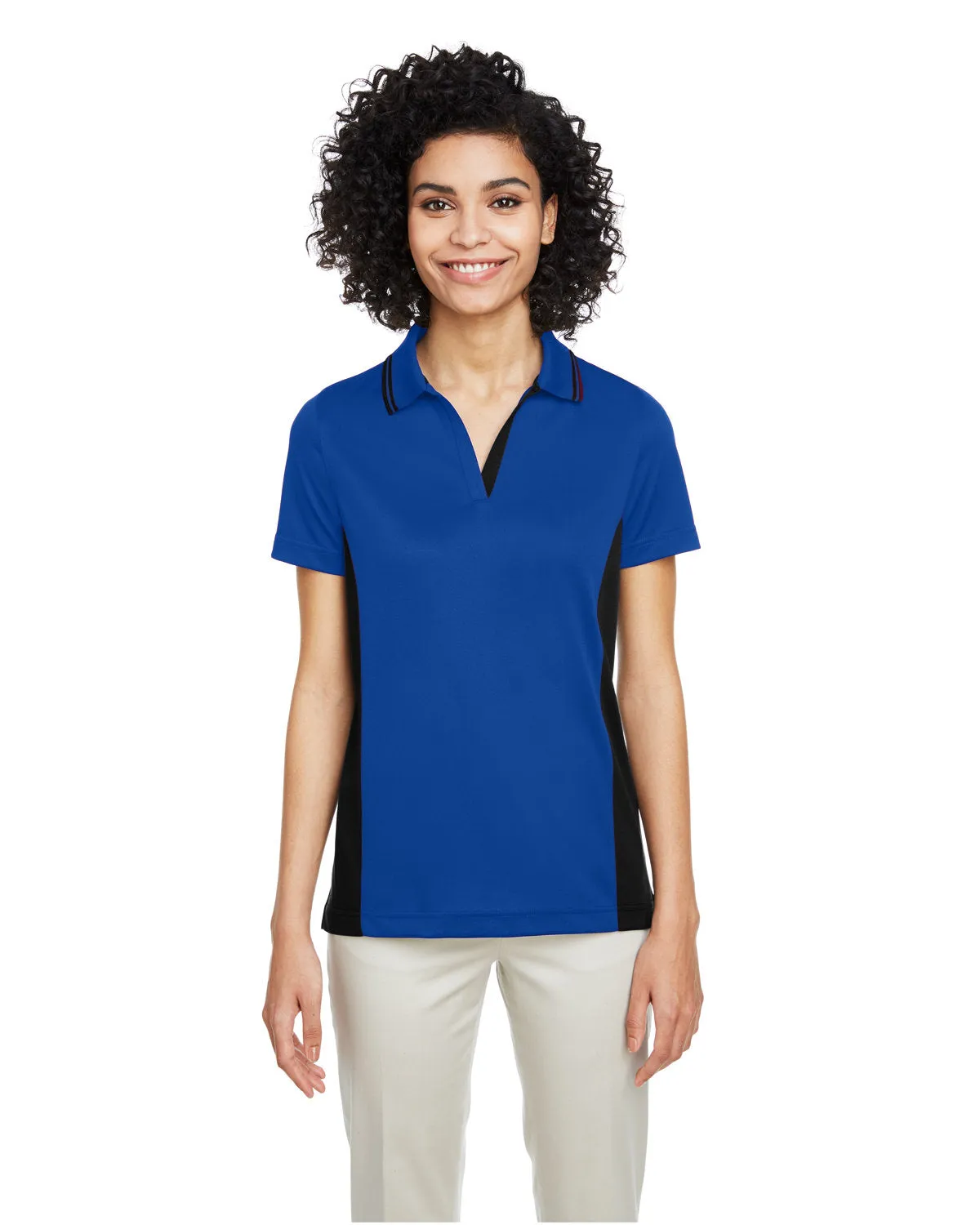 Harriton M386W Ladies' Flash Snag Protection Plus IL Colorblock Polo