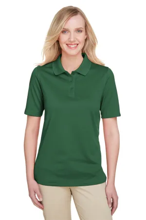Harriton Womens Advantage Performance Moisture Wicking Short Sleeve Polo Shirt - Dark Green