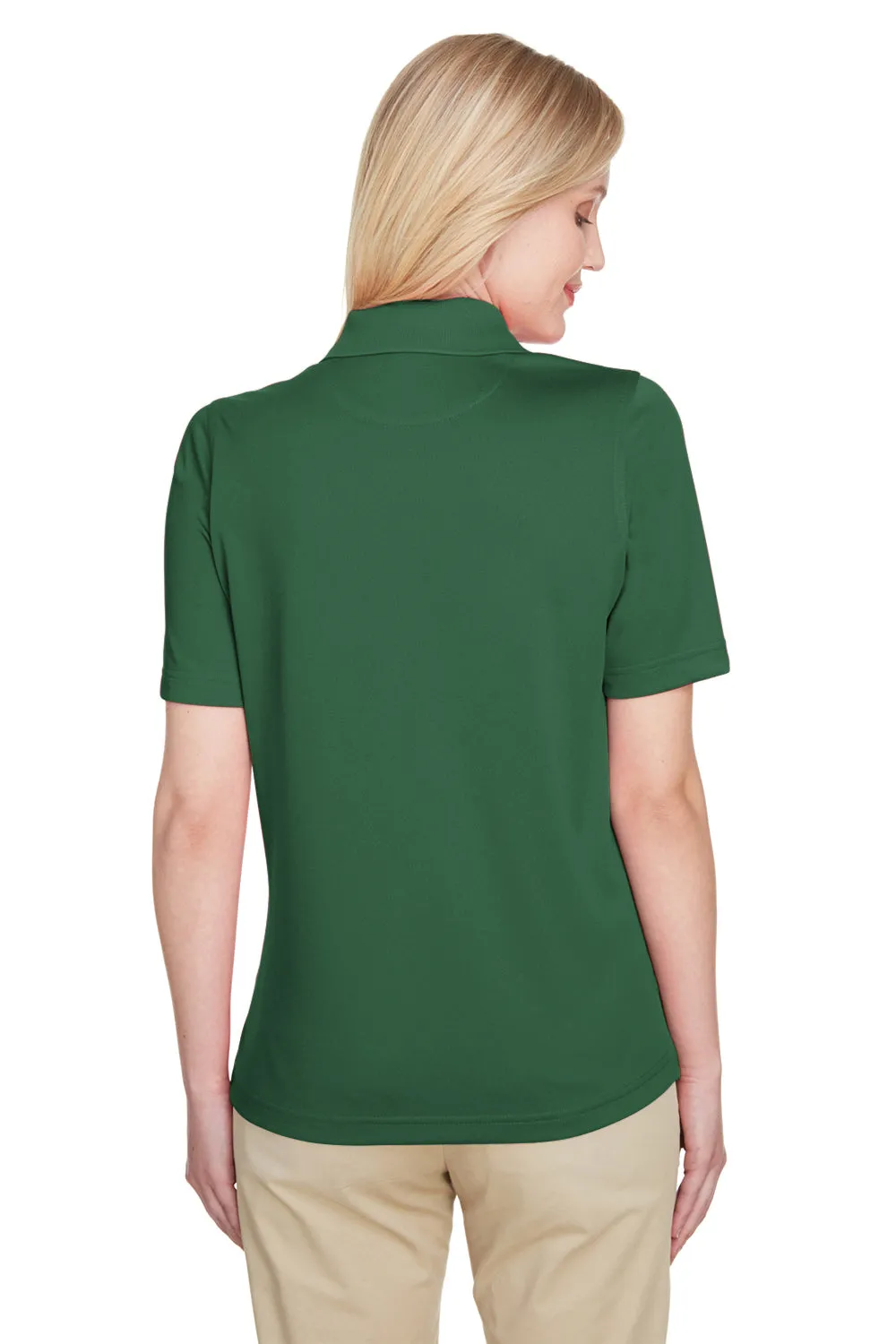 Harriton Womens Advantage Performance Moisture Wicking Short Sleeve Polo Shirt - Dark Green