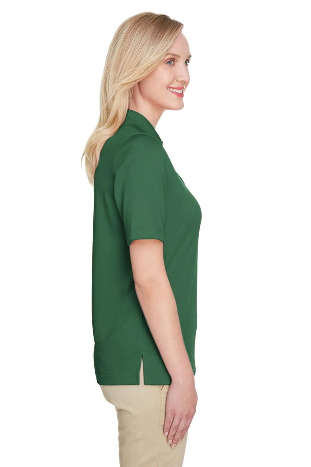 Harriton Womens Advantage Performance Moisture Wicking Short Sleeve Polo Shirt - Dark Green