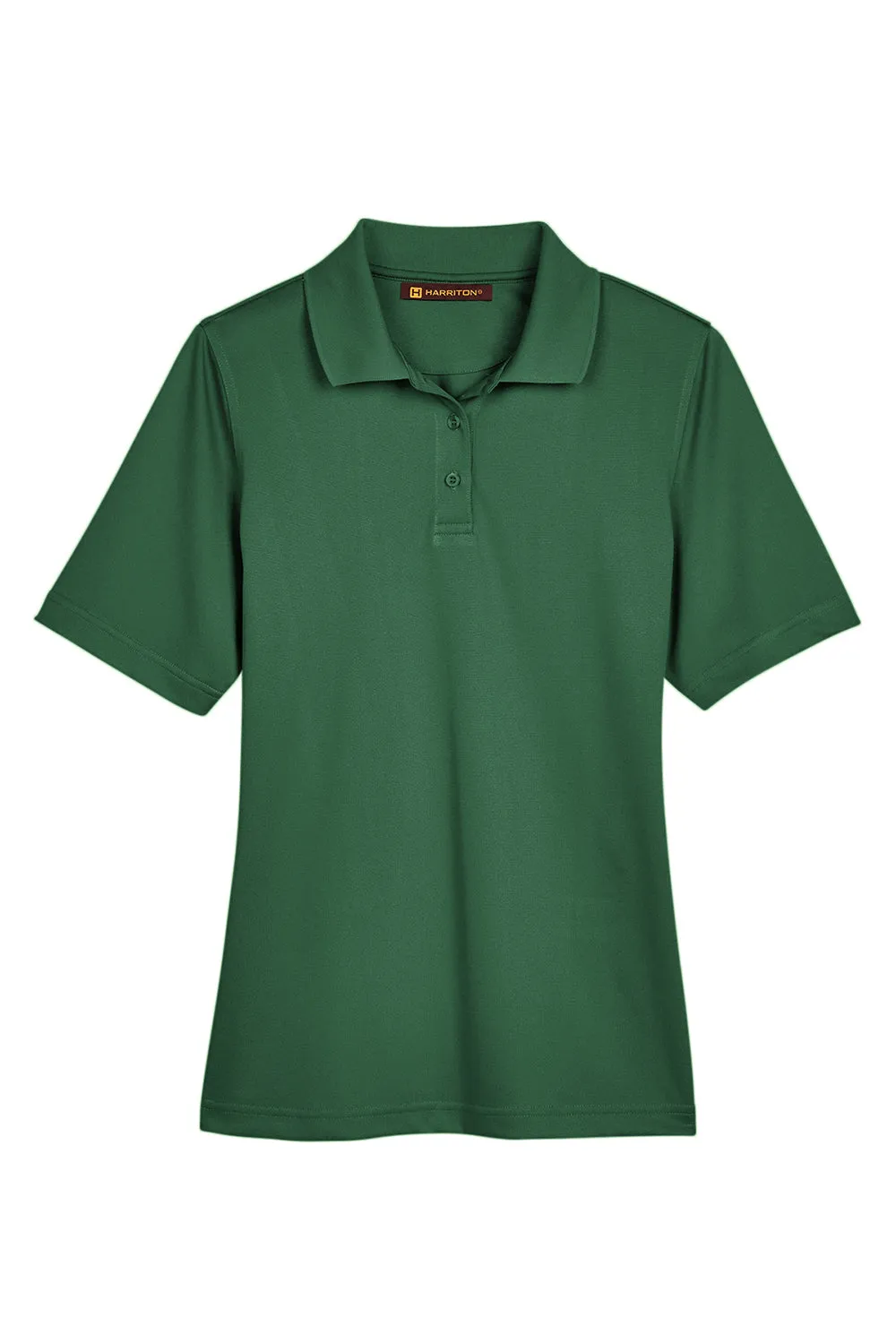 Harriton Womens Advantage Performance Moisture Wicking Short Sleeve Polo Shirt - Dark Green