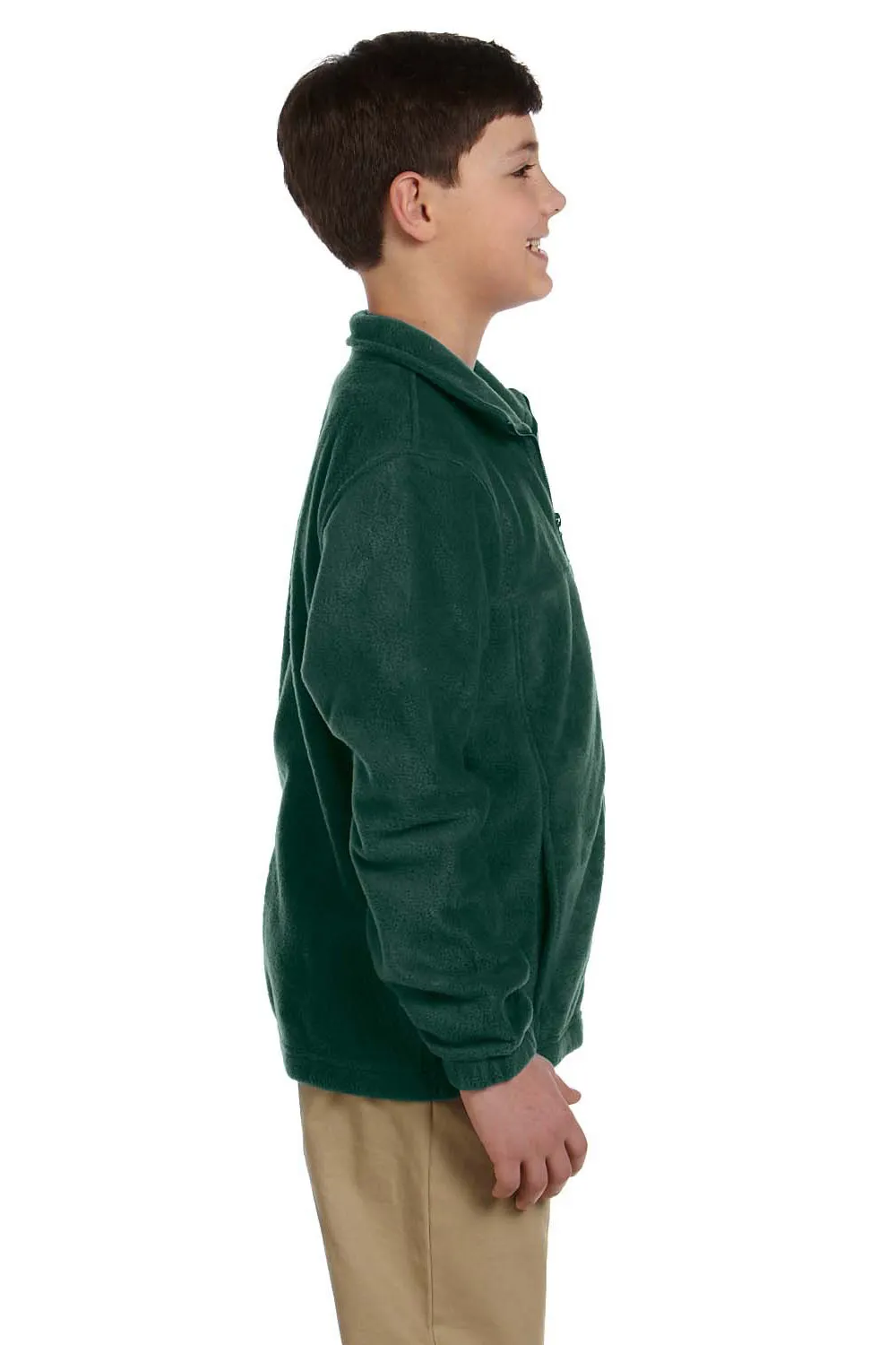 Harriton Youth Pill Resistant Fleece Full Zip Jacket - Hunter Green