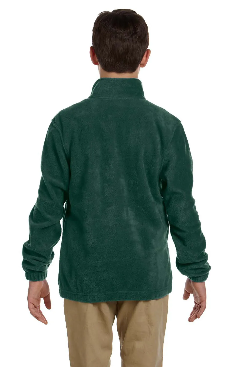Harriton Youth Pill Resistant Fleece Full Zip Jacket - Hunter Green
