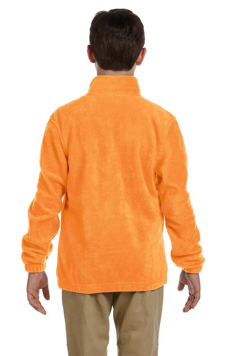 Harriton Youth Pill Resistant Fleece Full Zip Jacket - Safety Orange