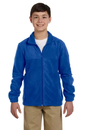 Harriton Youth Pill Resistant Fleece Full Zip Jacket - True Royal Blue