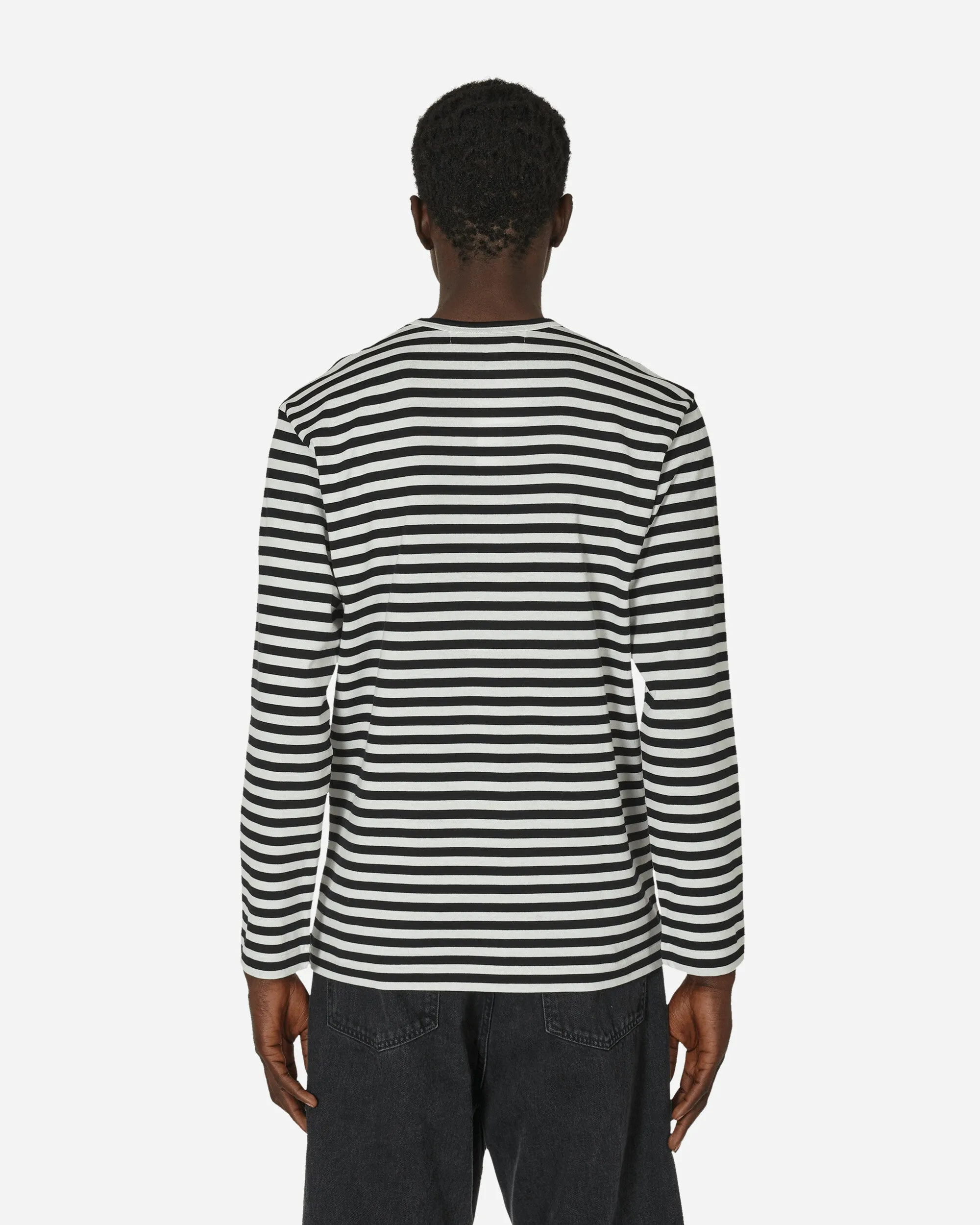 Heart Striped Longsleeve T-Shirt Black