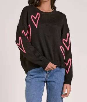 Heart Sweater In Black