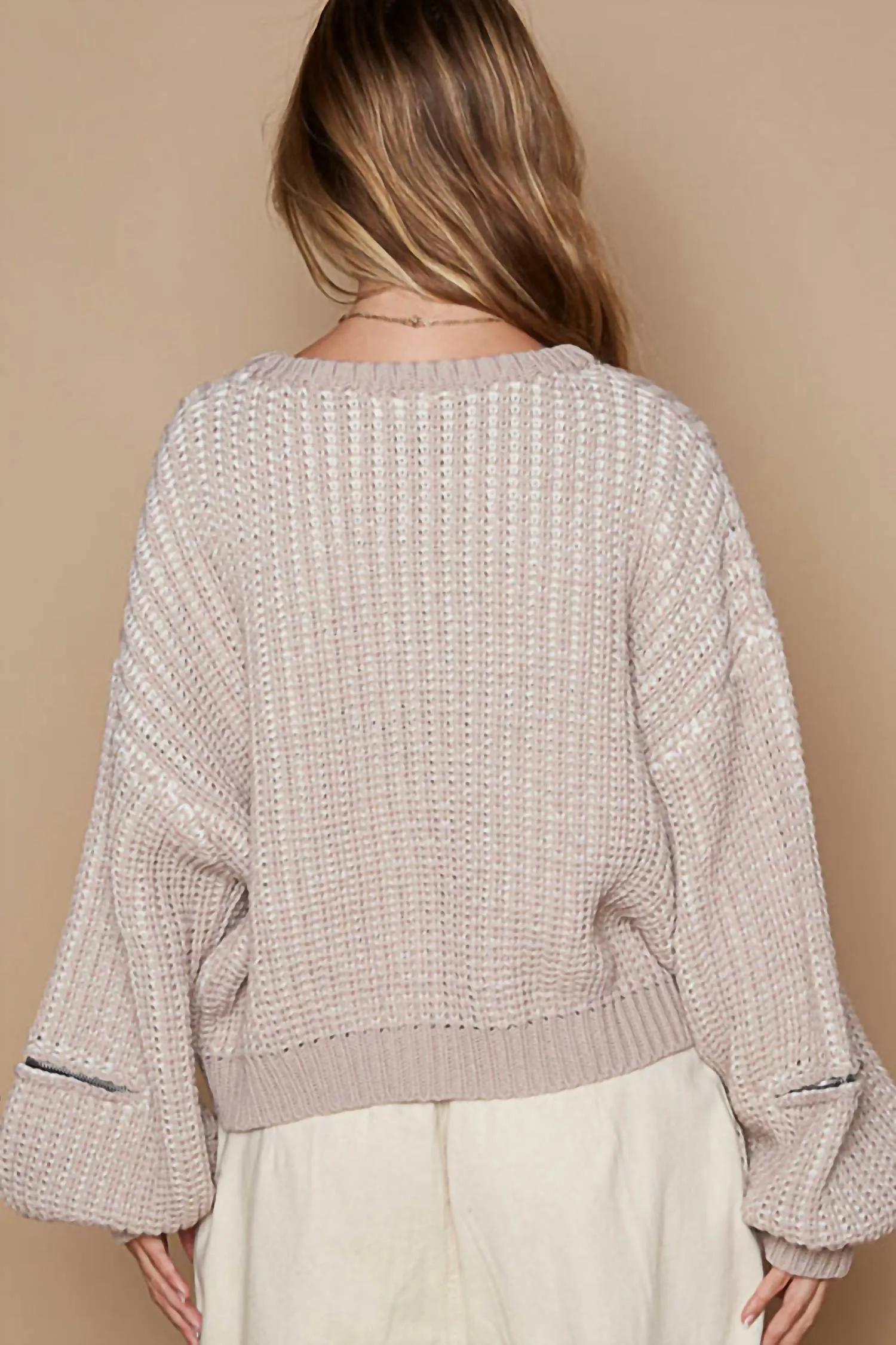 Heartbeat Knit Sweater In Latte