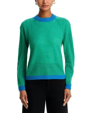 Honeycomb Crewneck Sweater In Bright Green